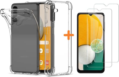 Hoesje Geschikt Voor Samsung Galaxy A13 Hoesje Shock Proof Case Met 2x Screenprotector - Hoesje Geschikt Voor Samsung Galaxy A13 4G Hoesje Transparant Siliconen Case Cover - Hoesje Geschikt Voor Samsung Galaxy A13 Screenprotector