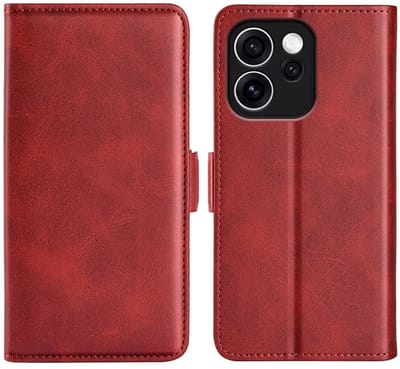 MobyDefend Hoesje - Geschikt voor Oppo Reno15 F / Oppo Reno15 FS - Luxe Wallet Book Case (Sluiting Zijkant) - Rood