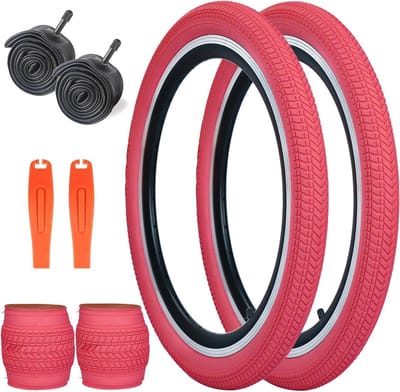 Opvouwbare Fietsbanden - Reservebanden Kinderfiets - Fietsen Onderhouden - Duurzaam Rubber 30TPI - 20 x 2.125 Inch - Lichtroze