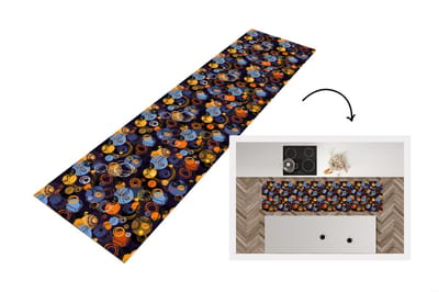 Keukenloper - Loper keuken - Patroon - Abstract - Ringen - 200x50 cm - Keukenloper vinyl