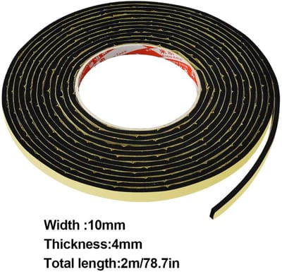 Dubbelzijdig zelfklevend schuimband voor afdichting, ideaal voor raam- en deurafdichtingen, 10 mm breed x 3 mm dik x 5 m