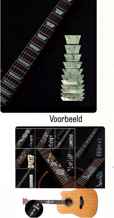 Akyol - Gitaar fretboard sticker – Gitaar versiering - sticker chroom - personaliseer je gitaar – sticker - stickertje