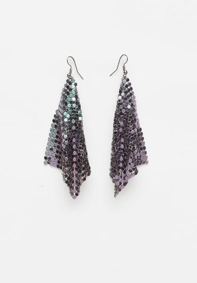AVANT-GARDE PARIS Oorbellen - Metallic mesh met kristallen - 1 stuk - Multi gekleurd en rhodium plated