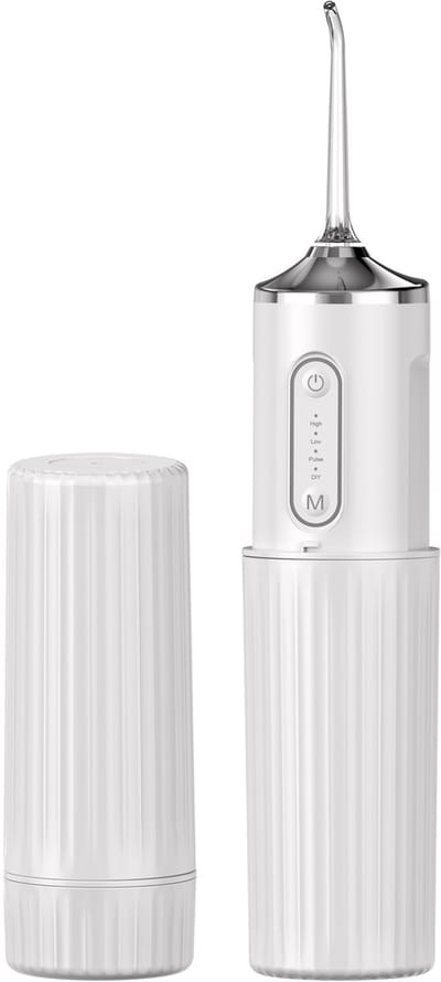 Mondverzorging - Draagbare waterflosser - Waterflosser - Monddouche - Flos - Flosser - Waterflosser draadloos - Tanden & Beugels reinigen - 4 standen - 360° draaibare sproeikop - Wit