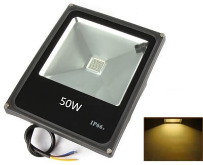 LED Bouwlamp / Schijnwerper - Geel - 50 Watt - Plat - Buiteverlichting
