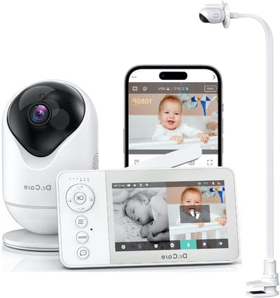 Babyfoon Camera App - Kindbewaking Monitor - Veilige Kinderopvang - 1080p HD Nachtzicht - 4 Inch Scherm - Wit