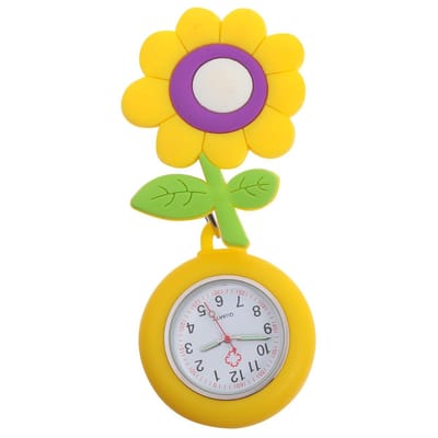 Allecto - Verpleegkundige Fob Horloge - Zonnebloem Design - Lichtgevend en Draagbaar - Pocket Horloge voor Verpleegkundigen - Medisch Accessoire