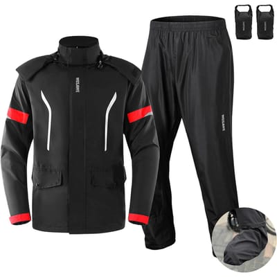 Pantalon de pluie imperméable et respirant pour vélo, ensemble de manteau de pluie pour cyclisme en extérieur EU-2XL noir
