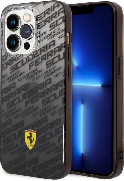 Ferrari Gradient Allover Scuderia Back Cover - Geschikt voor Apple iPhone 14 Pro Max (6.7") - Zwart