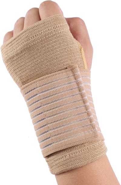 Khaki Fietshandschoenen – Met Verdikte Compressiepolsband, Verstelbare Handbeschermers & Elastische Fitnessband