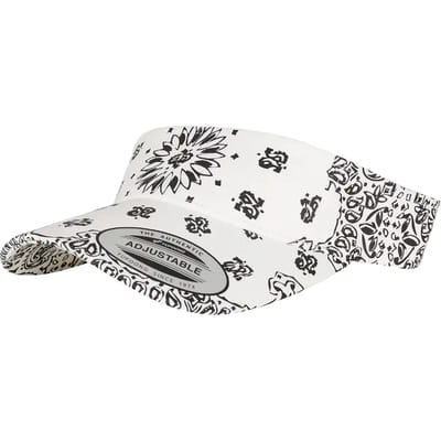 Urban Classics - Bandana Print Visor/zonneklep - Wit/Zwart