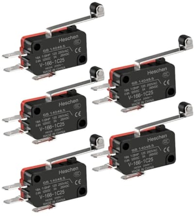 Microschakelaar SPDT Lange Rolhendel 16A 250VAC - 5 Stuks
