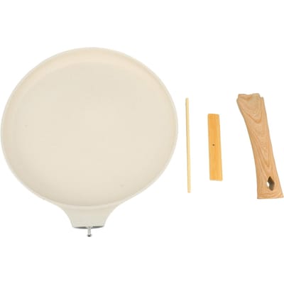 28cm Maifan Stone Koekenpan Koekenpan Anti-aanbak Multifunctioneel Plat Lange Steel Koekenpan met Schraper white