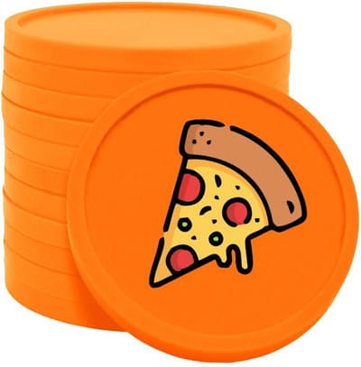 CombiCraft pizza consumptiemunten oranje - Ø29mm enkelzijdig bedrukt - 100 stuks