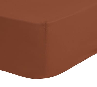 Good Morning hoeslaken effen kleur - 1 persoons 90x200 cm - Terra - 100% Katoen jersey