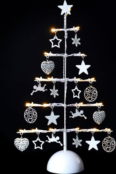 JJA - Decoratie verlichte boom wit 45 cm met 19 leds