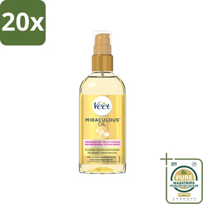 20 x Veet - Aftercare - Natuurlijke Voedende Olie - Voor & Na Ontharing - 100 ml - Grootverpakking - Voedende Olie Voor Ontharing - Ontharing Voor En Na - Huid Verzorging - Natuurlijke Voedende Olie - Scheerhulpmiddel