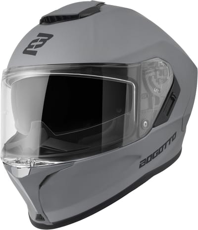 Bogotto Phantom Zwart Grijs Fiberglas Integraalhelm - Helm