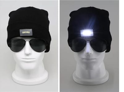 Lichtgevende Muts - Zwart - Led