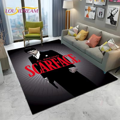 Scarface 3D Classic Film Tony Tapijt Vloerkleed voor Huis Woonkamer Slaapkamer Bank Deurmat Decor,kinderen Speelruimte Vloerkleed Antislip Vloermat 40x60cm