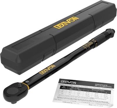 Momentsleutel - Koppel sleutel - Precisie werk - Gemakkelijk afleesbare schaal - 1/2-Inch 150 Ft-Lb - Chroom Geel