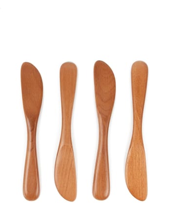Khaya - houten botermesje 18 cm - voor alle smeersels & kids - set van 4