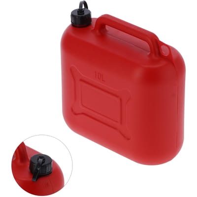 Bidon Jerry en plastique ABS Portable Bidon d'essence Style militaire Réservoir d'huile Fourniture industrielle 10L Rouge
