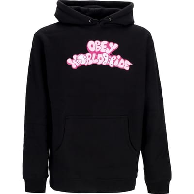 W Worldwide Butterfly 2 Basic Fleece zwarte dameshoodie met capuchon
