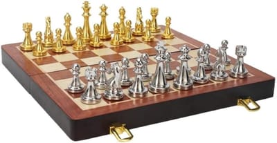 Schaakspel Schaken Schaakbord Schaakset Schaakspel Metaal Schaken Hoogwaardig Schaakspel Scandinavisch Schaakspel Vriendenschaakbordspellen Schaken Set (Color : A, Size : 29 * 29cm)