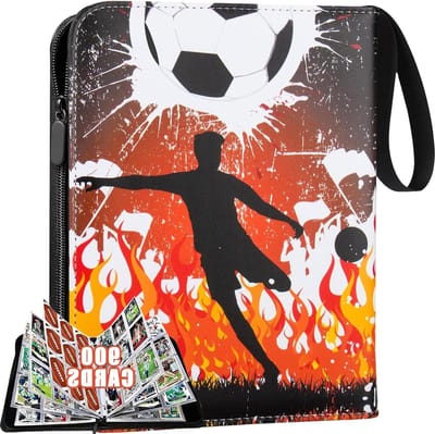 Verzamelalbum voor Voetbalkaarten met 9 Compartimenten en 50 Pagina's - Capaciteit voor 900 Kaarten, Waterdicht en Draagbaar, Perfect voor Verzamelaars van Ruilkaarten