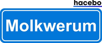 Hacebo - Plaatsnaam Sticker - 29x10 CM - Molkwerum sticker - Verkeersborden sticker - grappige cadeaus - Molkwerum