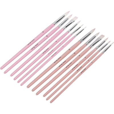 12 stuks Nylon Verfkwast Wasbaar Schoonmaakbaar Nylon Wol Materiaal Verschillende Kleuren Lichtgewicht white