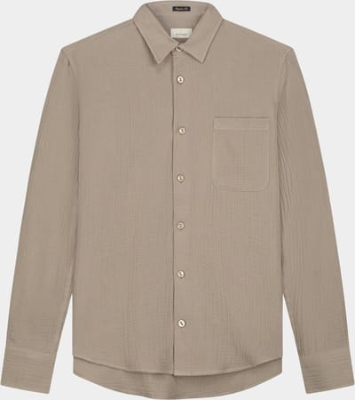 Dstrezzed Overhemd Axton Taupe - Maat XL - Heren - Overhemden Casual