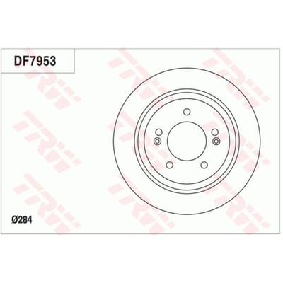 Remschijf TRW DF7953 achter, volledig, 1 Stuk