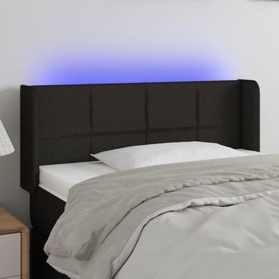 vidaXL - Hoofdbord - LED - 93x16x78/88 - cm - stof - zwart