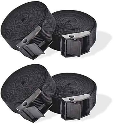 4 Stuks Lashing Straps Verstelbaar 1m - Zwarte Spanbanden voor Fiets, Handtruck, Motor en Kayak