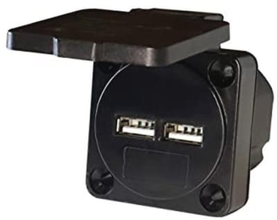Inbouwstopcontact met USB-laadcontactdoos - 2 Poorten - 230V/5V/2,1A - IP54 - Geschikt voor Binnen en Buiten