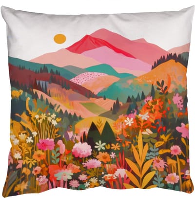 Sierkussens - Kussentjes Woonkamer - 50x50 cm - Zonsondergang - Bergvallei - Contrast
