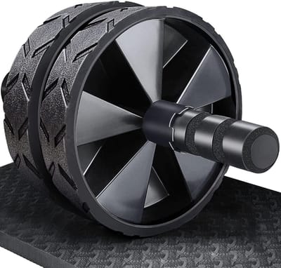 SNJY® Ab Roller - Ab Wheel - Buikspiertrainers - Buikspierwiel - Met Kniemat - Zwart