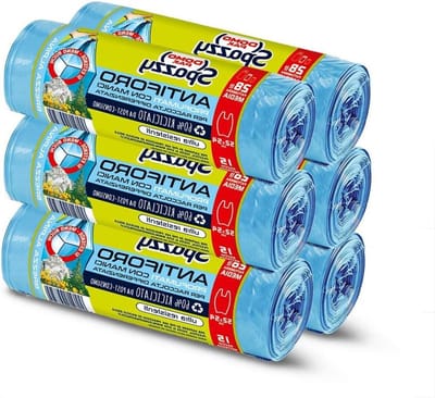 Vuilniszakken met handgrepen - Afvalzakken Prullenbakzakken - Afval scheiden - Anti-perforatie sterkte - 28 liter - Lichtblauw