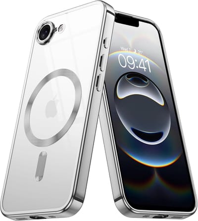 Backcover hoesje Geschikt voor: iPhone 17E / 16E / iPhone SE 4 - met geïntegreerde Camera lens bescherming [magnetische hoes] compatibel met MagSafe Dames Heren - Zilver