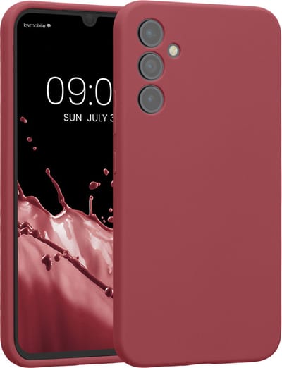 kwmobile telefoonhoesje geschikt voor Samsung Galaxy A34 5G - TPU backcover met siliconen coating - Smartphone case in donkerroze