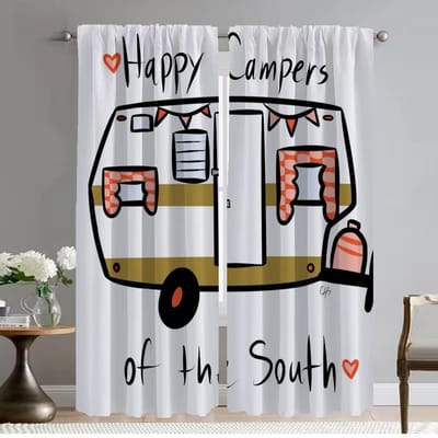 Happy Campers Elegante Kamergordijnen 2 Stuks Scheidingsgordijnen voor Woonkamer Raamgordijn Shades Keuken W50xH70cmx2pcs-CL