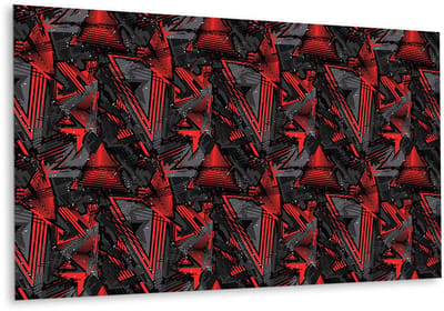 Tulup PVC Wandpaneel - Modern Patroon Vinyl Wandpaneel - 100 cm x 50 cm - Rood PVC Wandpaneel - 1 stuk - PVC Muurpaneel - Geometrisch Wandpaneel - Wandpaneel Zelfklevend - Plaktegels Keuken en Badkamer