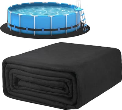 KZQ Ronde zwembadmat - buitenmat voor zwembad - opvouwbare beschermmat - diameter 300 cm - polyester materiaal - geschikt voor badkuipen en zwembaden in de tuin - zwart