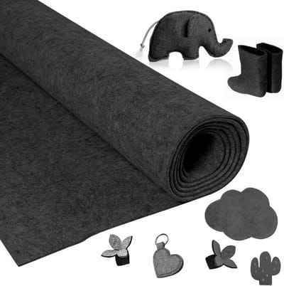 Filzrolle, 40 cm x 250 cm x 3 mm, viltstof, vilt meterware, viltmat, decovilt, zakvilt, viltonderlaag voor DIY opbergtas, patchwork, naaien, knutselen (donkergrijs)