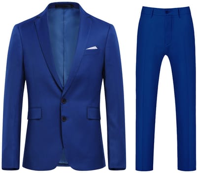 ALLTHEMEN Heren Twee knoops Pak Middenspleet - Tonsurton pantalon met 9 utility zakken -M