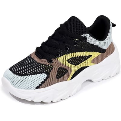 Dames Casual Sportschoenen Effen Kleur Ultralicht Hoogteverhogende Hardloopschoenen Comfortabele en Veelzijdige Dagelijkse Casual Schoenen 41 black