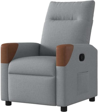Relaxfauteuil - Comfortabele stoel - Ontspannen thuis - Handmatig verstelbaar - 69 x 86 x 100 cm - Lichtgrijs