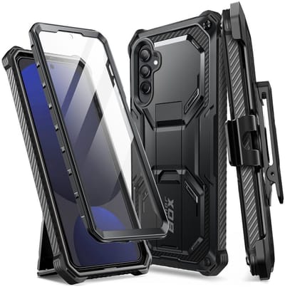 Armorbox hoesje met screenprotector geschikt voor Samsung Galaxy S24 FE - Zwart